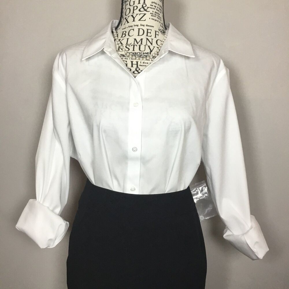 NWOT crisp white shirt button down crisp 100% cotton business casual 18W/1X